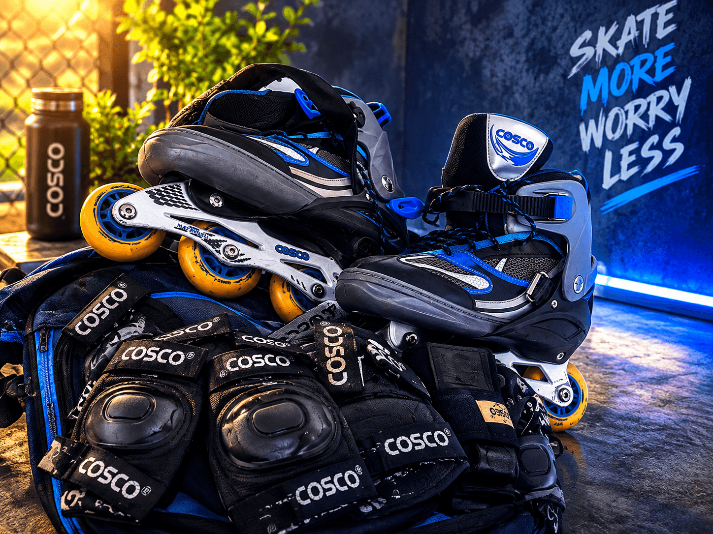 Adjustable Inline Skates For shoe no. 7 to 10 and free assesories - Photo 3